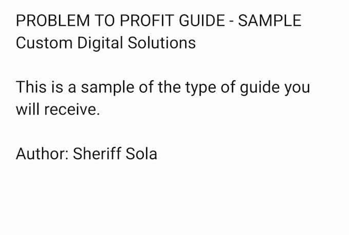 write your problem to profit digital guide and ebook